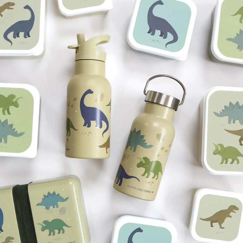 A Little Lovely Company - Kubek ze słomką dla dzieci DINOSAURS 350 ml