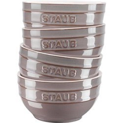 Staub - zestaw 4 misek okrągłych 12 cm, antyczny grafitowy Serving