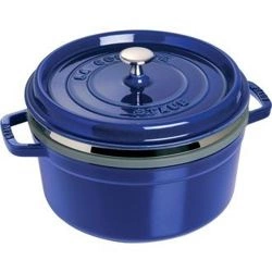 Staub - garnek brytfanna żeliwna z wkładem do gotowania na parze niebieska 4,6 l 26 cm