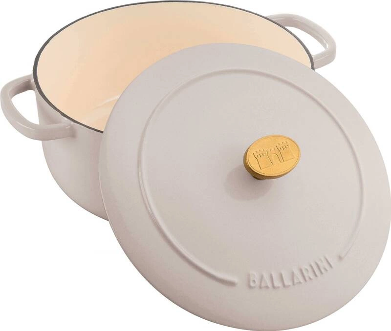 Ballarini - garnek żeliwny okrągły 5.5 ltr, kość słoniowa Bellamonte