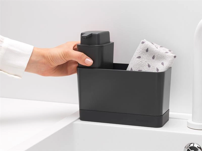 Brabantia - Zestaw organizer i dozownik do mydła SinkSide ciemnoszary