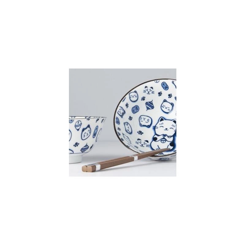 Made in Japan - Zestaw 2 miseczek Maneki Cat Blue