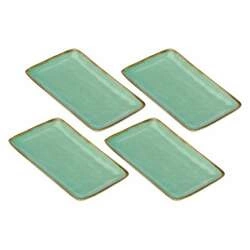 Rose&Tulipani - zestaw 4 tac prostokątnych 20x13 cm Concerto Verde Acqua