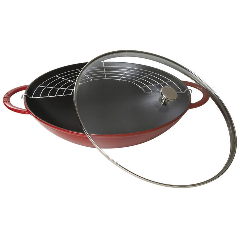 Staub -  żeliwny wok czerwony 37 cm