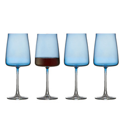 Lyngby Glas - Kieliszki do czerwonego wina 540 ml 4 sztuki niebieskie