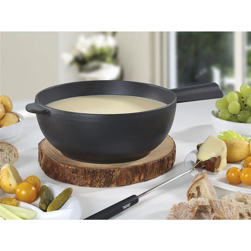 Spring - garnek do fondue serowego, śred. 20 x 10,5 cm, 2,0 l, żeliwo, czarny