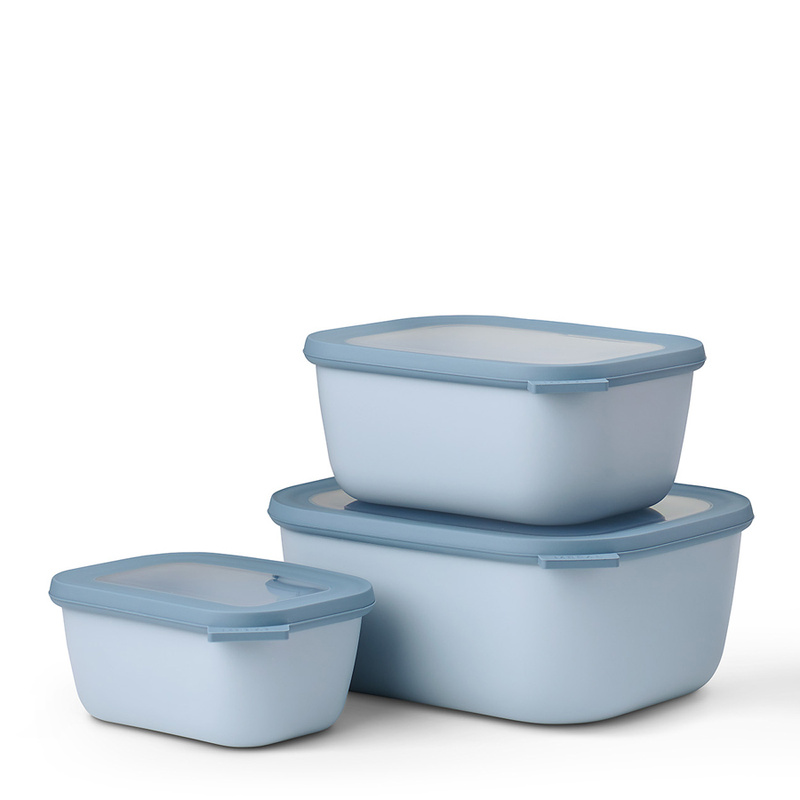 Mepal - Zestaw 3 misek Cirqula prostokątna 750 1500 3000 Nordic Blue