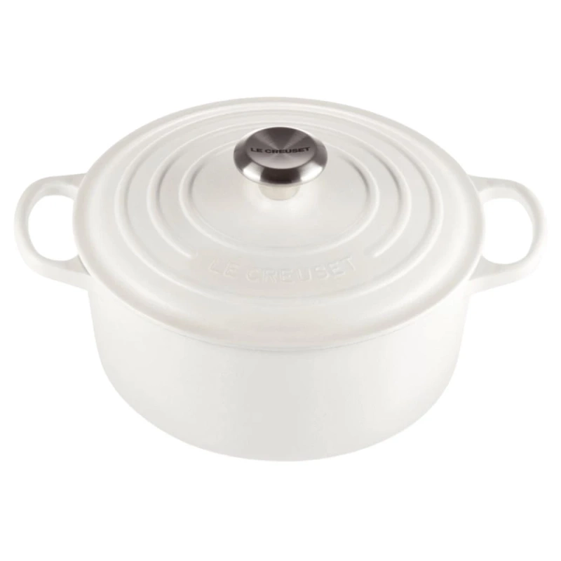 Le Creuset - brytfanna żeliwna emaliowana Signature okrągła 22 cm 3,3 l biały