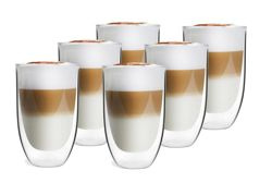 Vialli Design - Zestaw 6 szklanek termicznych wysokich z podwójną ścianką Amo 350 ml