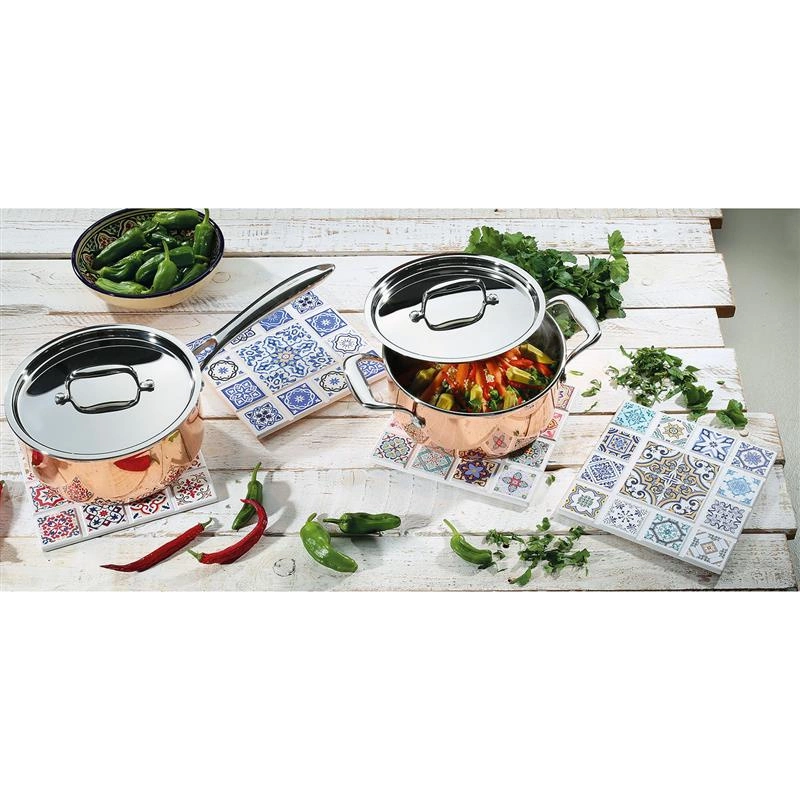 Zassenhaus - podkładka pod gorące naczynia, ceramika/korek, 20 x 20 cm, kwiat Casablanca