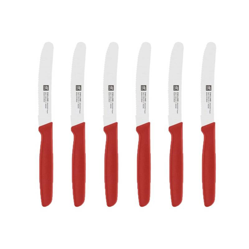 Zwilling - Sześć noży TWIN Grip 12 cm czerwony