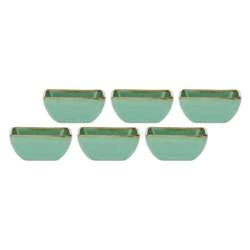 Rose&Tulipani - zestaw 6 kwadratowych miseczek 8 cm Concerto Verde Acqua