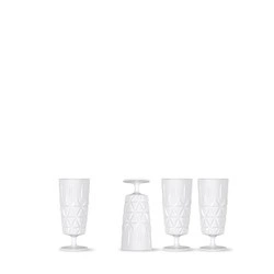 Sagaform - kieliszki piknikowe do szampana, biały akryl, 4 sztuki, 0,2 l Outdoor Eating