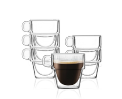 Vialli Design - Komplet 6 szklanek do espresso z podwójną ścianką 150ml Senso