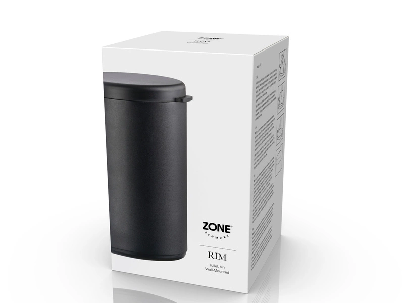 Zone Denmark - Ścienny kosz łazienkowy 3,3 l Rim Black