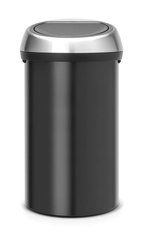 Brabantia - kosz na śmieci Touch Bin - 60 L, czarny - pokrywa stal matowa FPP