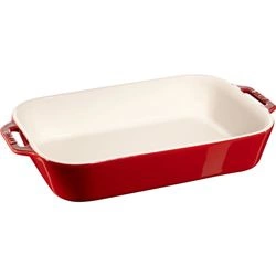 Staub - prostokątny półmisek ceramiczny 4.5 l, czerwony