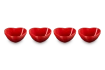 Le Creuset - Zestaw 4 Mini Miseczek Serce Wiśniowy
