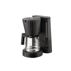 Alessi - przelewowy ekspres do kawy, czarny Plisse