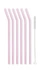 Vialli Design - Słomki szklane różowe zakrzywione 23cm zestaw 6 sztuk ze szczoteczką