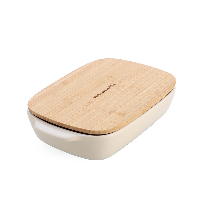 KitchenAid - ceramiczna brytfanna z przykrywką M - Almond Cream