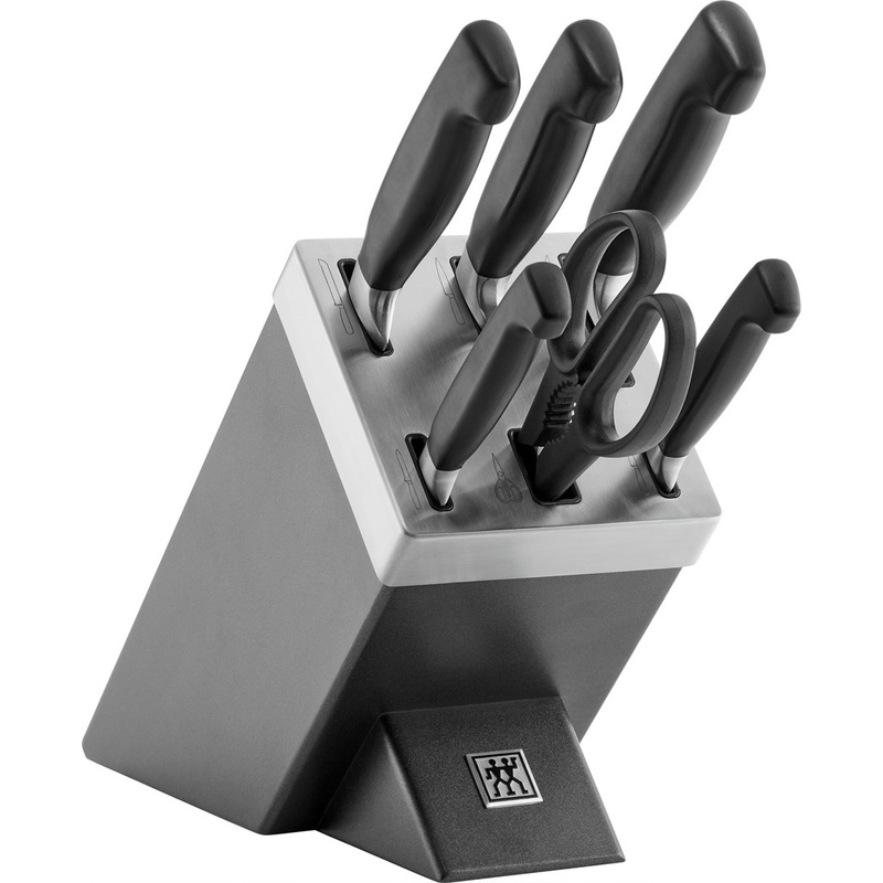 Zwilling - Zestaw 5 noży w bloku samoostrzącym Four Star - szary