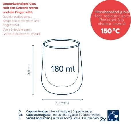 Kela - Zestaw szklanek do cappuccino 2el. Fontana