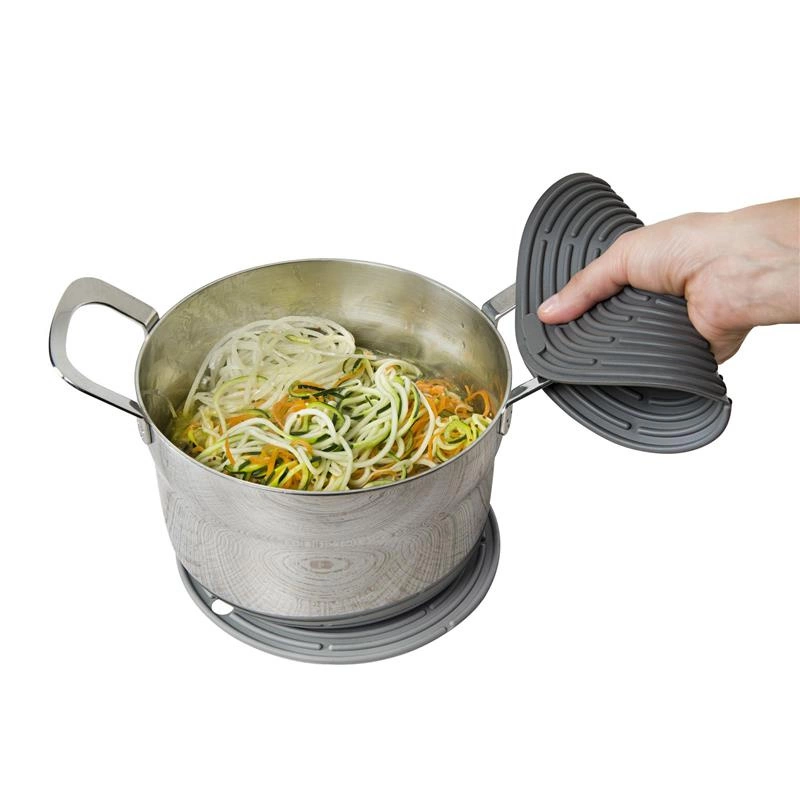 Lurch - podkładki do gorących naczyń, 2 szt., silikon, śred. 20 cm, szare