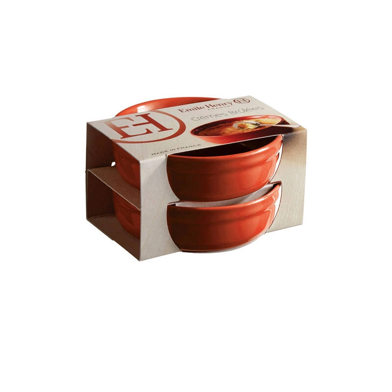 Emile Henry - Zestaw dwóch miseczek creme brulee - czerwony
