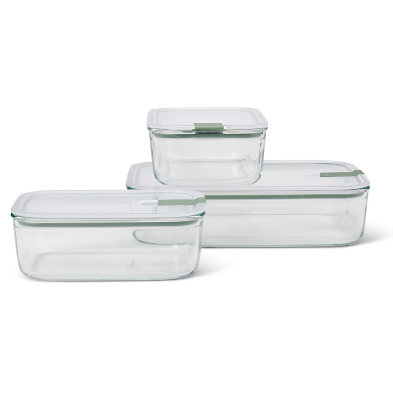 Mepal - Zestaw 3 pojemników szklanych na żywność EasyClip 2x1000ml 2250 ml Nordic Sage