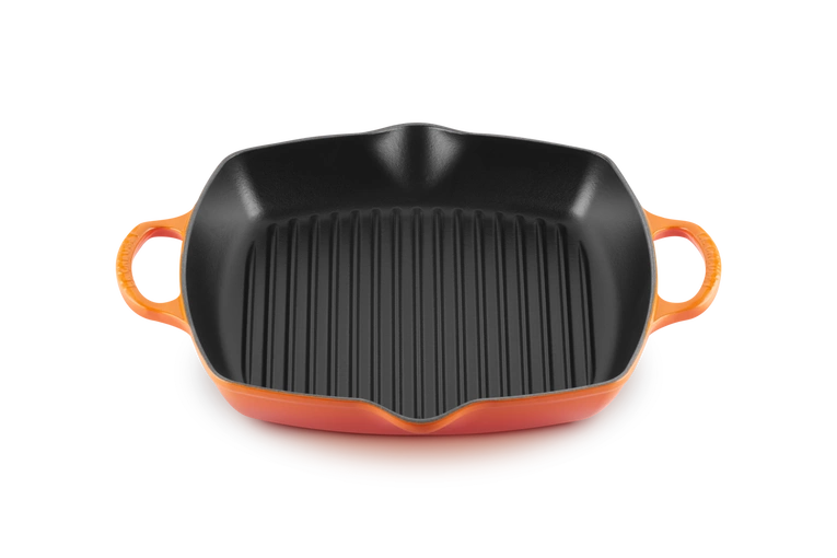 Le Creuset - patelnia żeliwna grillowa z dwoma uchwytami 30 cm Płomienna