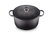 Le Creuset - garnek żeliwny emaliowany Signature okrągła 24 cm 5 l Flint