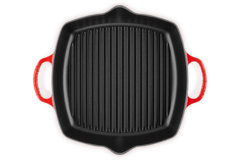 Le Creuset - patelnia żeliwna grillowa z dwoma uchwytami 30 cm Wiśniowa