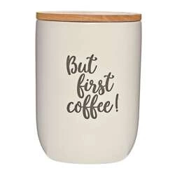 Cilio - pojemnik kuchenny, ceramika/drewno dębowe, 1,0 l, kremowy Coffee Culture