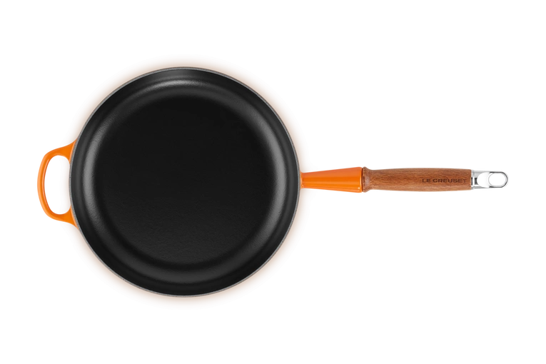 Le Creuset - patelnia żeliwna z drewnianym uchwytem 26 cm Płomienny