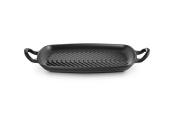 Le Creuset - patelnia żeliwna grillowa z dwoma uchwytami 30 cm Czarny Mat