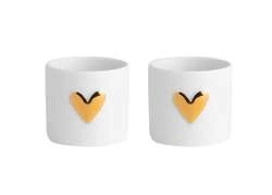 Raeder - Zestaw 2 świeczników na tealight - złote serce