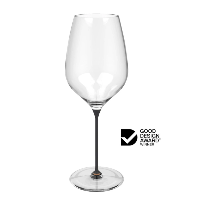 Cheer Moda - Kieliszek do wina Lava Premium czarno-brązowy