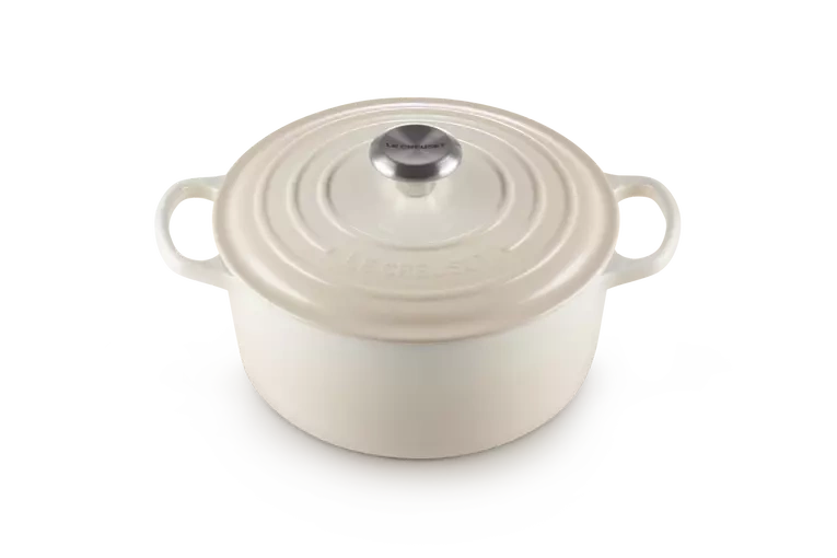 Le Creuset - brytfanna żeliwna emaliowana Signature okrągła 26 cm 5,3 l meringue