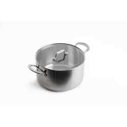 Mauviel - garnek stalowy 24cm 5,7l 3-ply z pokrywką