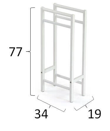 ARREDAMENTI - SALVI' Stojak na ręczniki - 77 x 34 cm, Biały