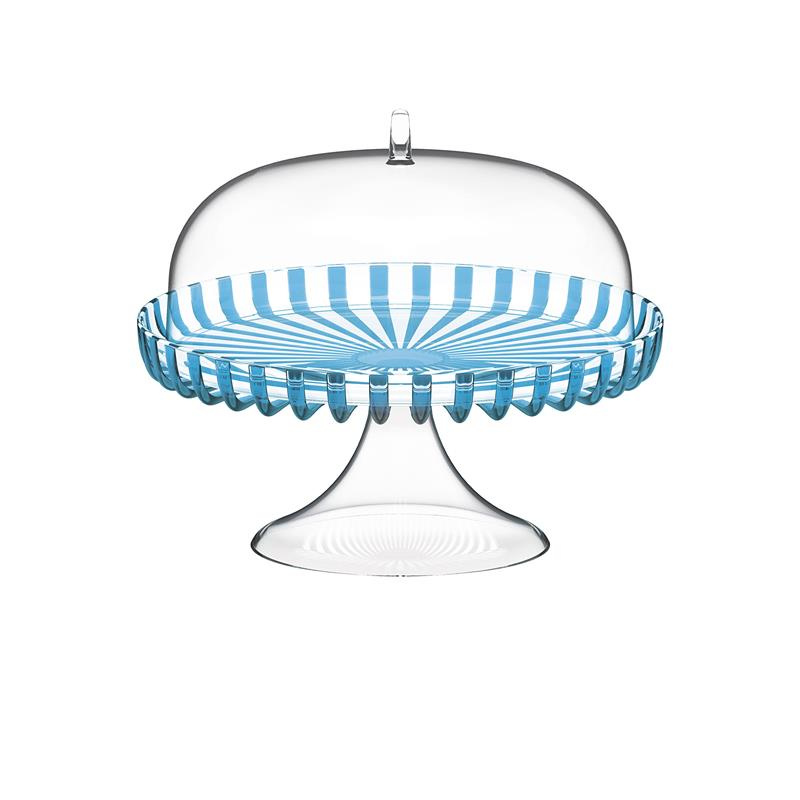 Guzzini - Patera na ciasto z kloszem, średnica 31 cm, turkusowa DOLCEVITA