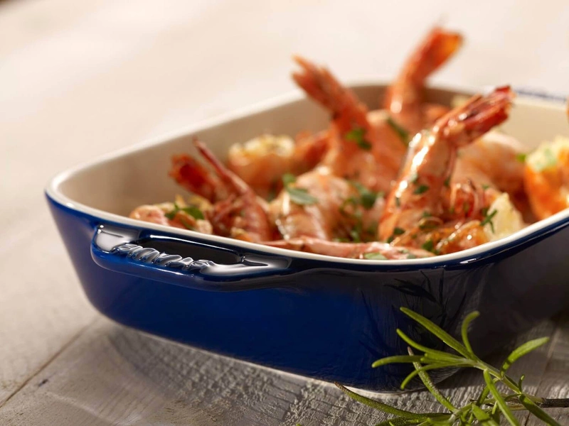 Staub - prostokątny półmisek ceramiczny 4.5 l, niebieski