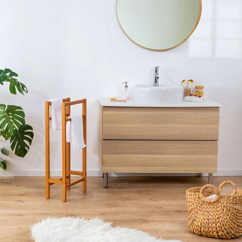 ARREDAMENTI - SALVI' Stojak na ręczniki - 77 x 34 cm, Brązowy