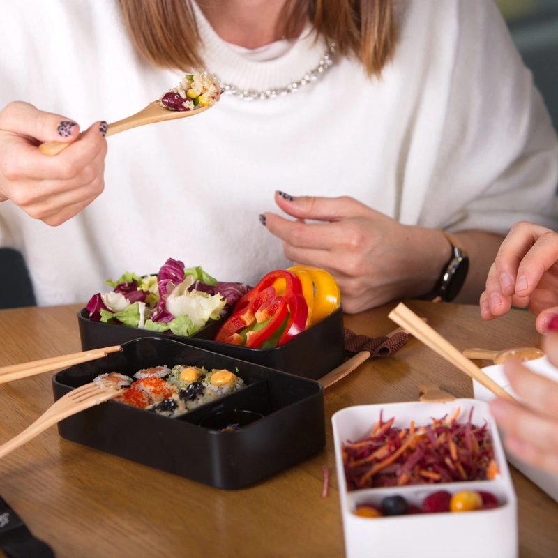 UMAMI - Lunchbox Original - Black & Bamboo - 1200 ml