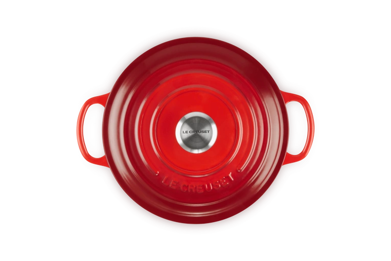 Le Creuset - brytfanna żeliwna emaliowana Signature okrągła 22 cm 3,3 l wiśniowa