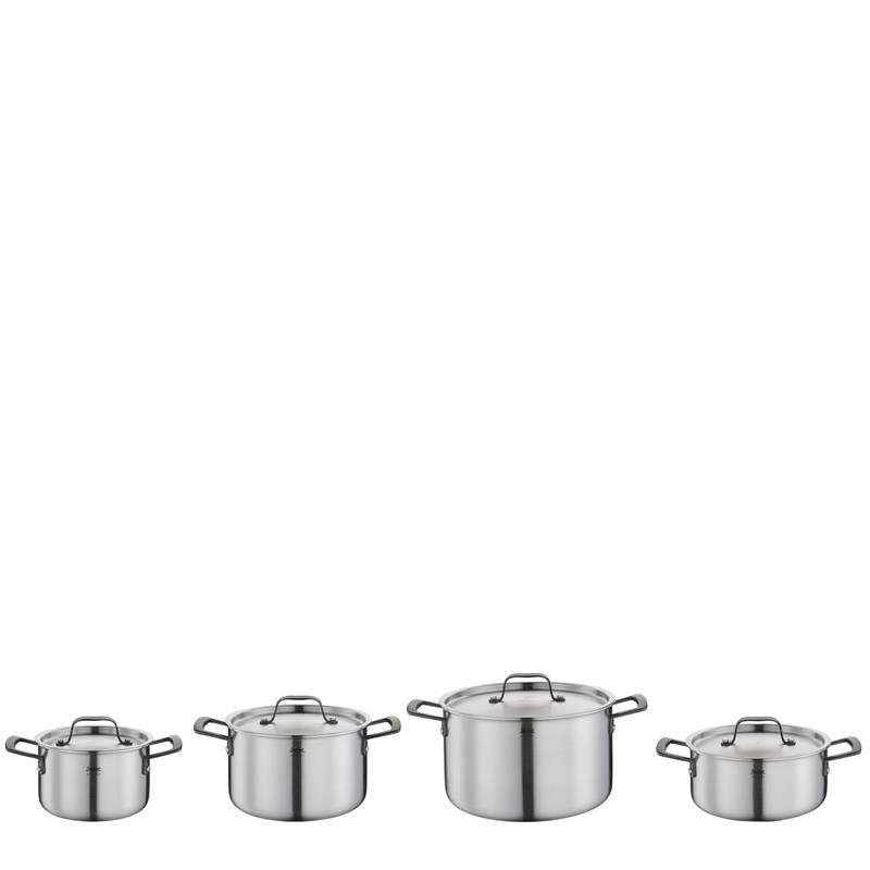 Spring - zestaw garnków, 4 el., stal nierdzewna, czarne uchwyty GOURMET