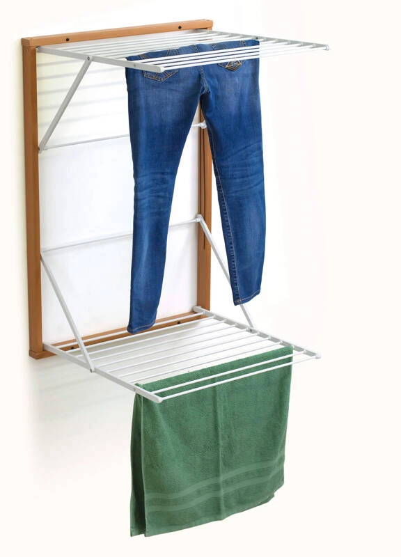 ARREDAMENTI - KORAL Naścienna suszarka na pranie - 98 x 69 cm, Brązowy