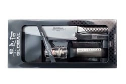 Global - Zestaw Starter: Nóż szefa kuchni G-2 + ostrzałka   G-291/SB