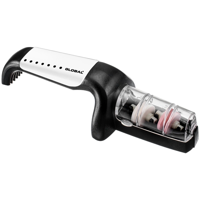 Global - Ceramiczna ostrzałka wodna do noży biało-czarna